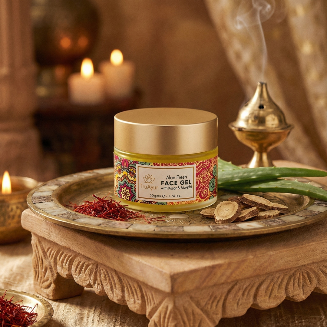 Aloe Fresh Gel facial con Kashmiri Kesar y Mulethi para un brillo radiante y una hidratación profunda