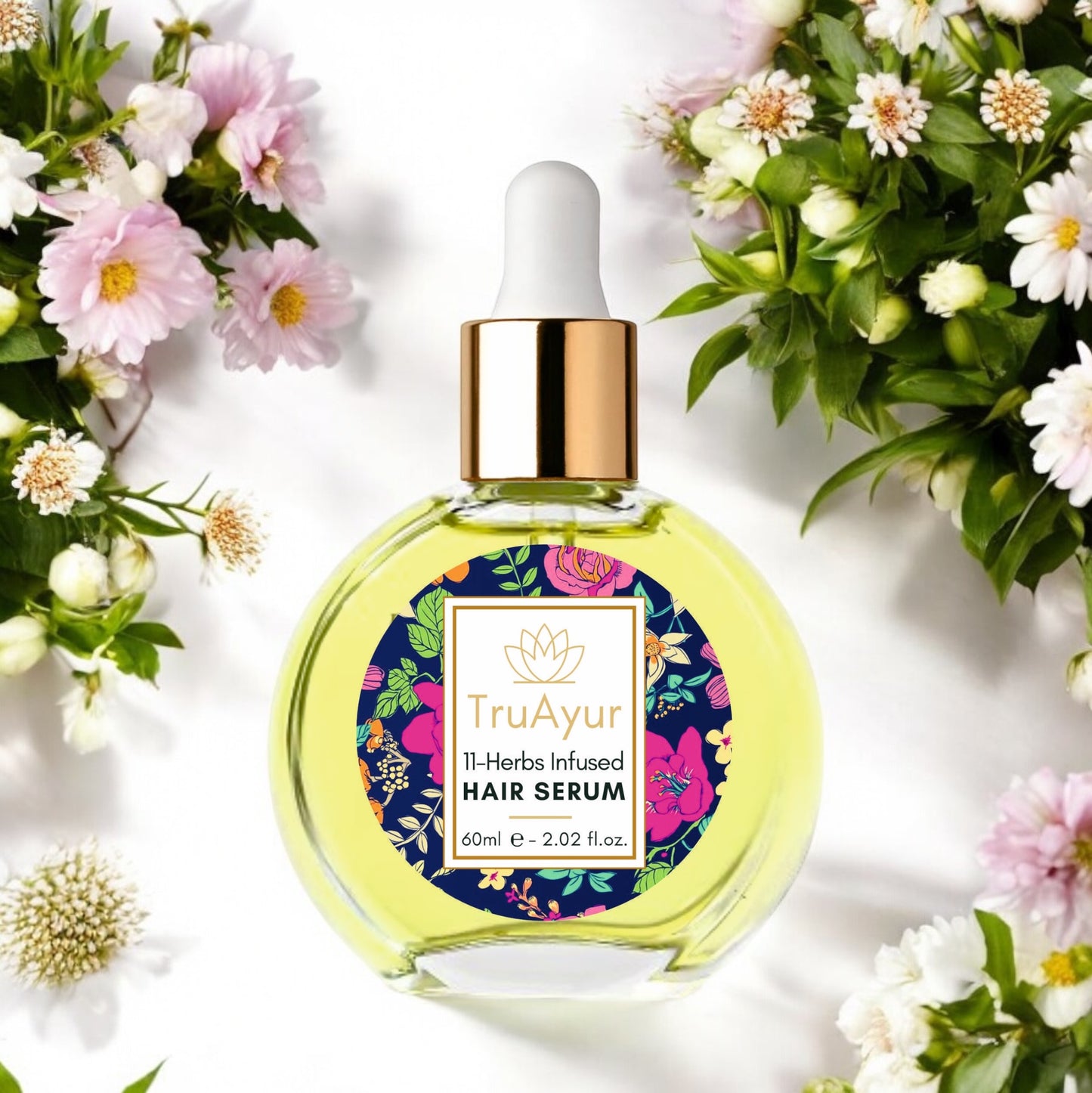 Aceite de suero capilar ayurvédico con 11 hierbas para un cabello más fuerte, encrespado domado y brillo radiante