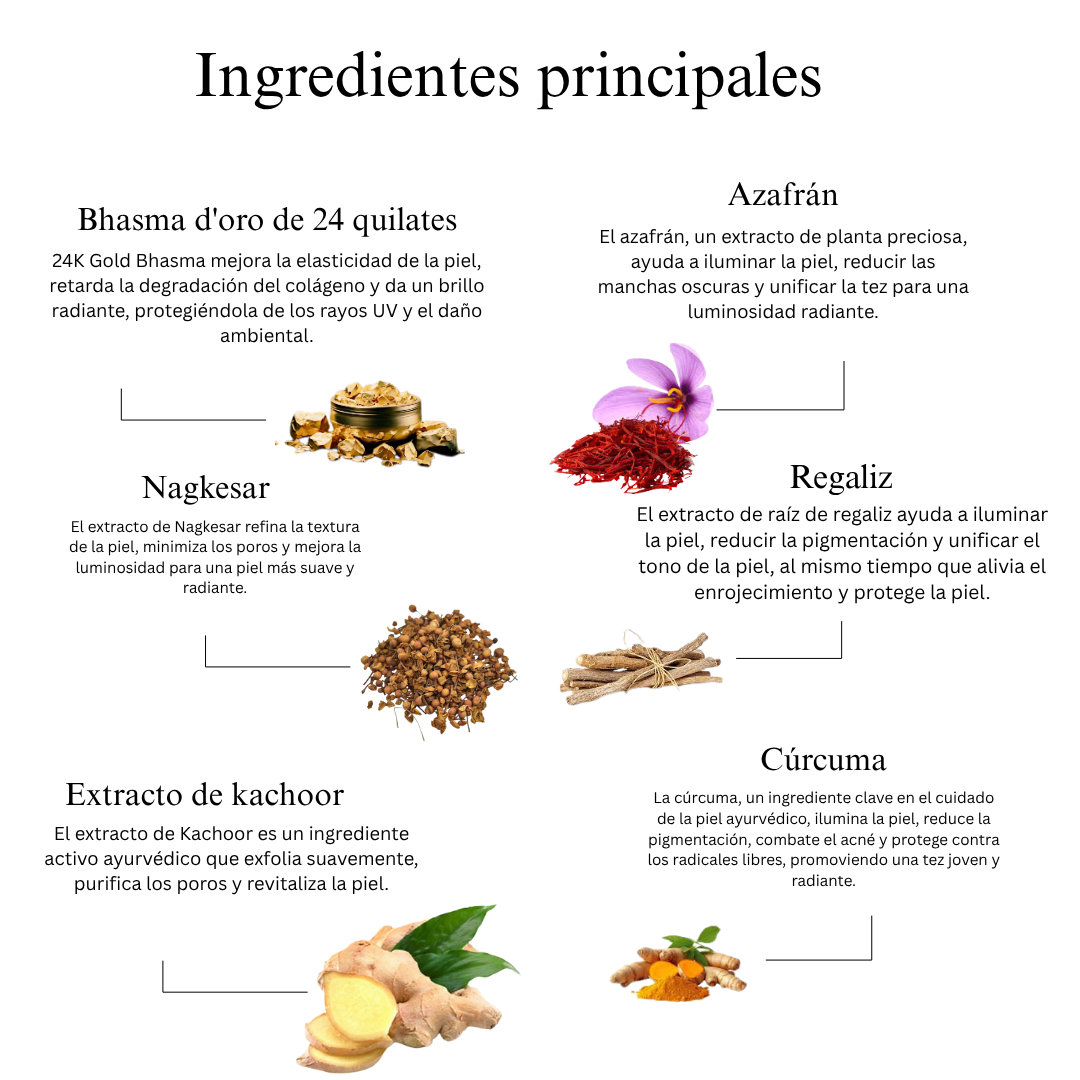 Aceite facial ayurvédico de oro de 24 quilates para una piel profundamente hidratada, sedosa y radiante