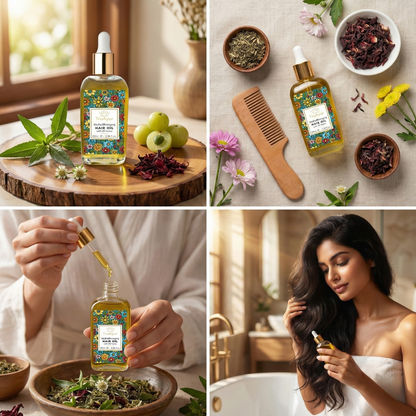 Olio Ayurvedico per il massaggio alla testa con 29 erbe per ridurre la caduta dei capelli combattere la forfora e riparare il cuoio capelluto