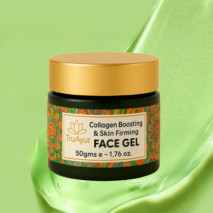 Gel facial reafirmante y estimulante del colágeno con cicatrices, aloe vera, té verde y moringa