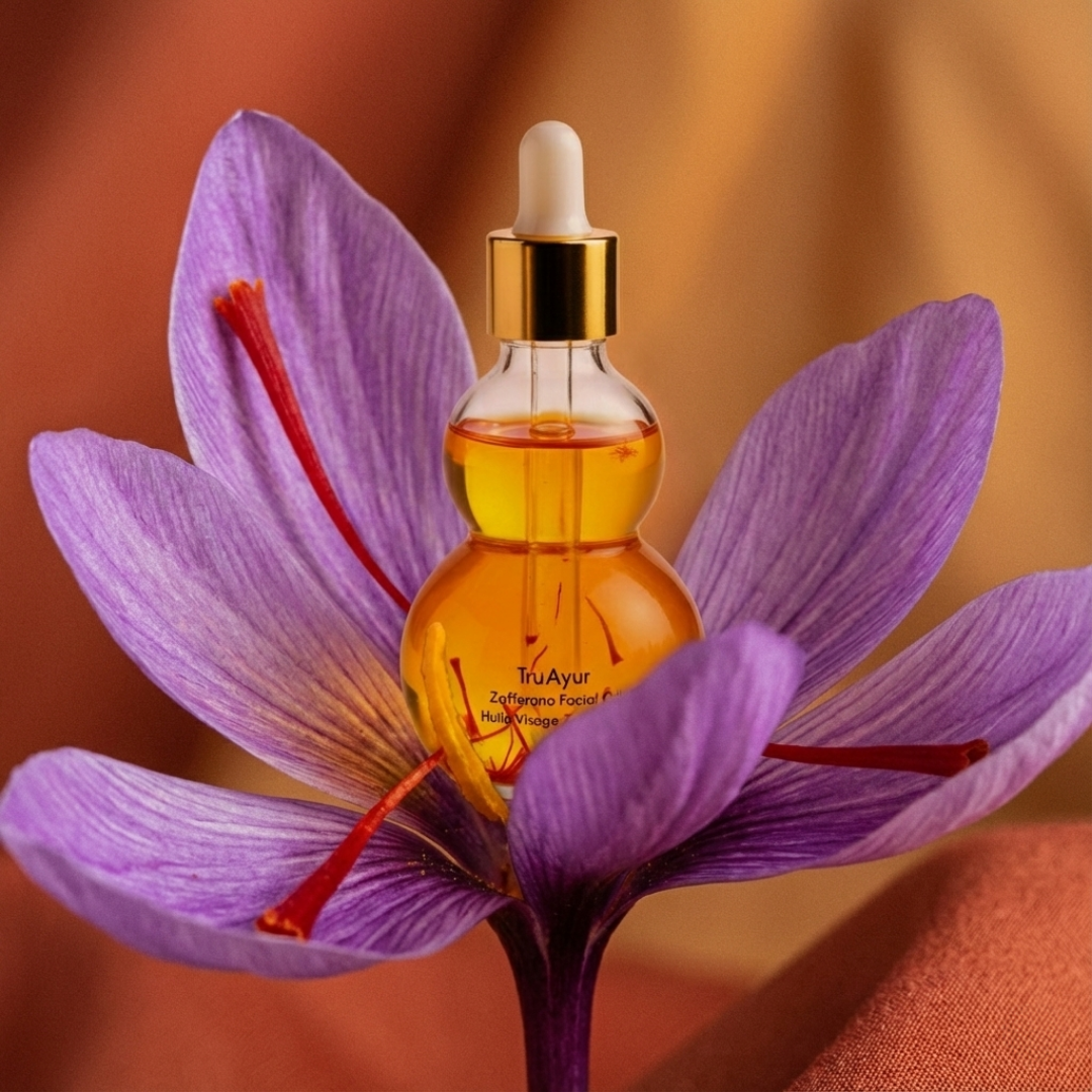Aceite facial Zafferano con hebras de azafrán puro para una piel radiante, suave y rejuvenecida