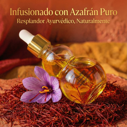 Aceite facial Zafferano con hebras de azafrán puro para una piel radiante, suave y rejuvenecida