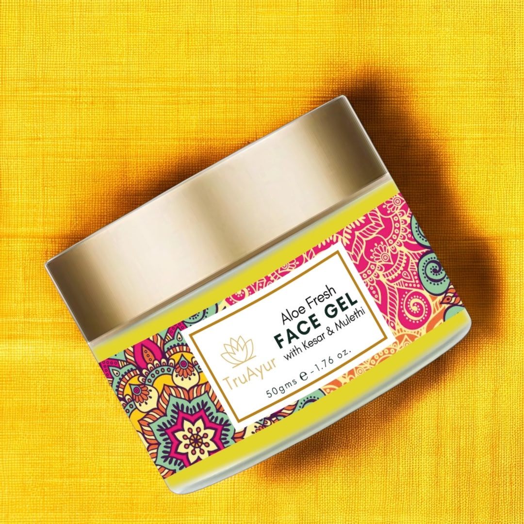 Aloe Fresh Gel facial con Kashmiri Kesar y Mulethi para un brillo radiante y una hidratación profunda