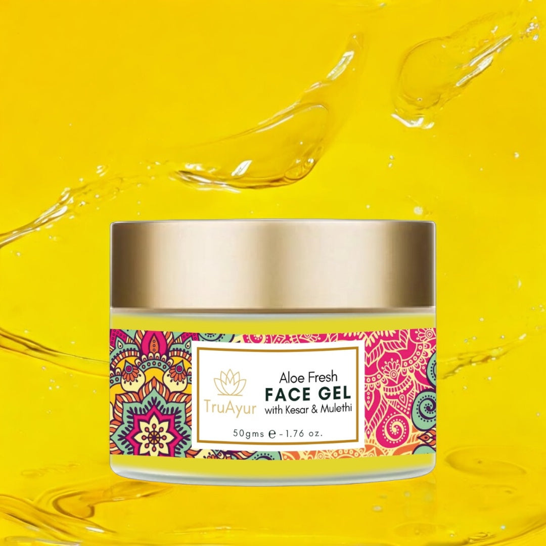 Aloe Fresh Gel facial con Kashmiri Kesar y Mulethi para un brillo radiante y una hidratación profunda