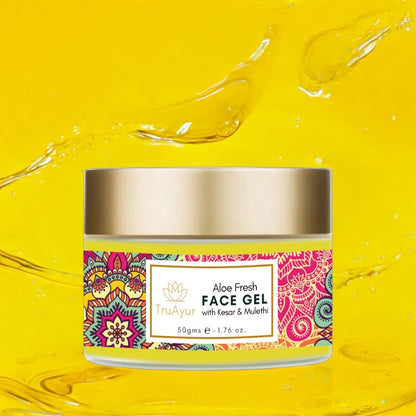 Aloe Fresh Gel facial con Kashmiri Kesar y Mulethi para un brillo radiante y una hidratación profunda