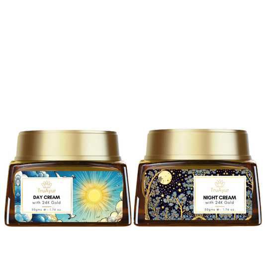 Crema combinada de día y noche de oro de 24K