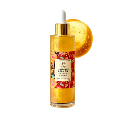 Combo de brillo dorado 24K (combinación de aceite facial y aceite corporal dorado 24K)