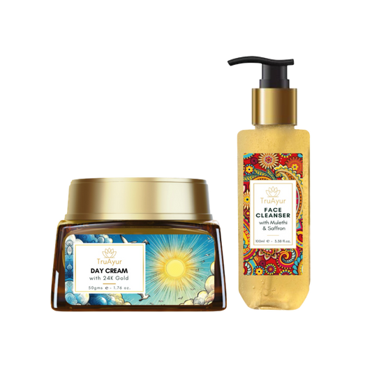 Ritual para una piel radiante (crema de día de oro de 24 quilates y limpiador facial)