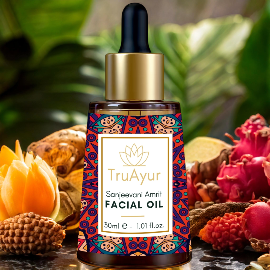 Aceite Facial Noche Anti-Aging Ayurvédico con Aceite de Bakuchi, Dátiles y Lichi