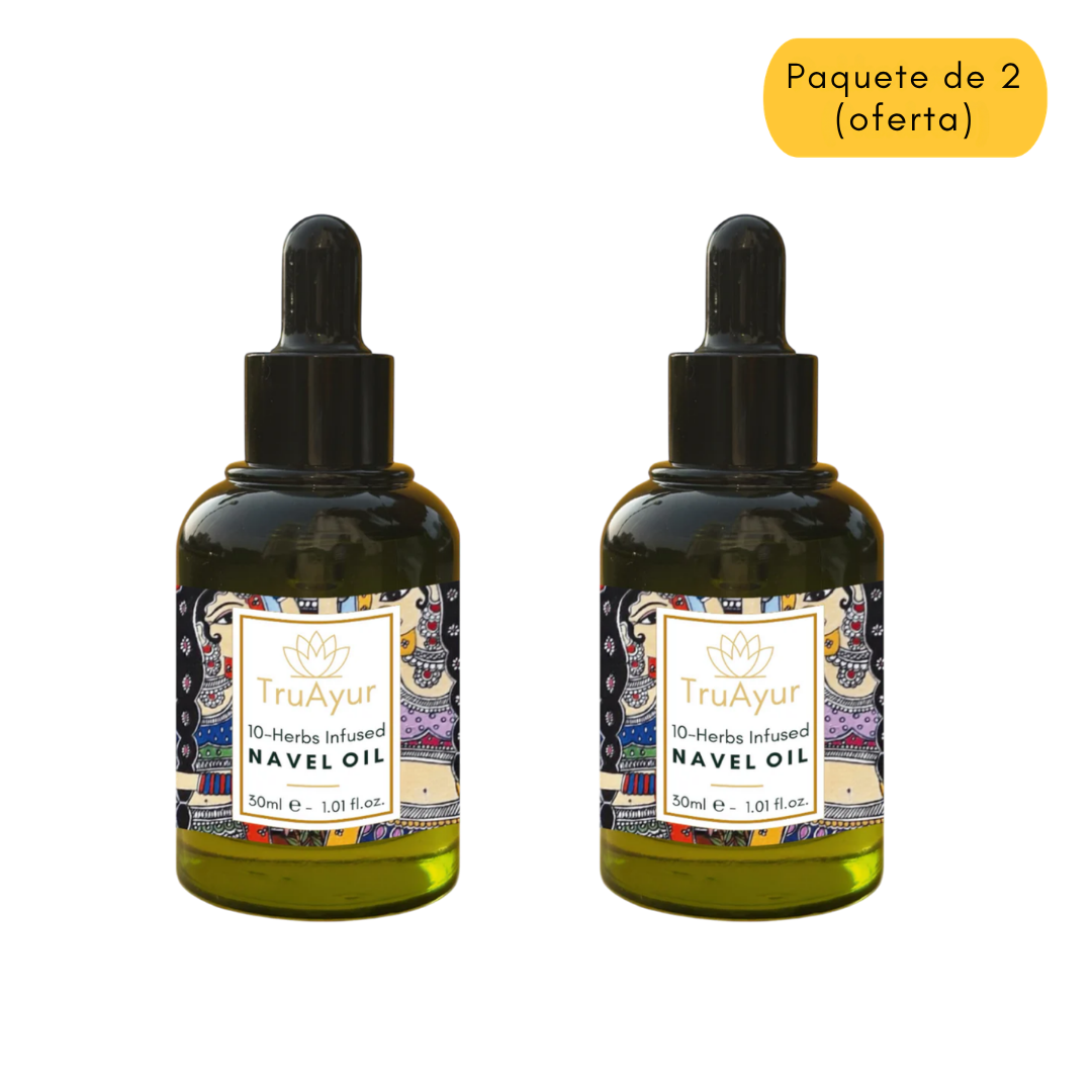 Aceite para el Ombligo 10-hers para el equilibrio hormonal, un sueño más profundo y una piel y labios nutridos (Pack de 2)