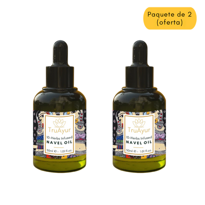 Aceite para el Ombligo 10-hers para el equilibrio hormonal, un sueño más profundo y una piel y labios nutridos (Pack de 2)