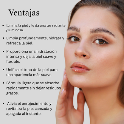 Dúo facial fresco con azafrán de Cachemira y Mulethi (limpiador facial y gel facial Aloe Fresh)