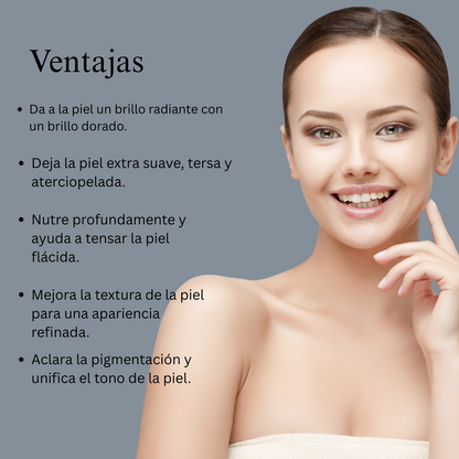 Combo de brillo dorado 24K (combinación de aceite facial y aceite corporal dorado 24K)