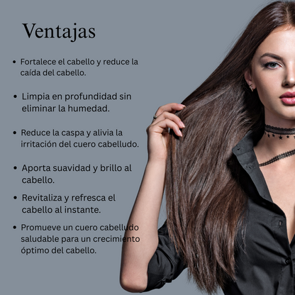 Combinación de reparación y revitalización del cabello (limpiador para el cabello y aceite para el cabello)