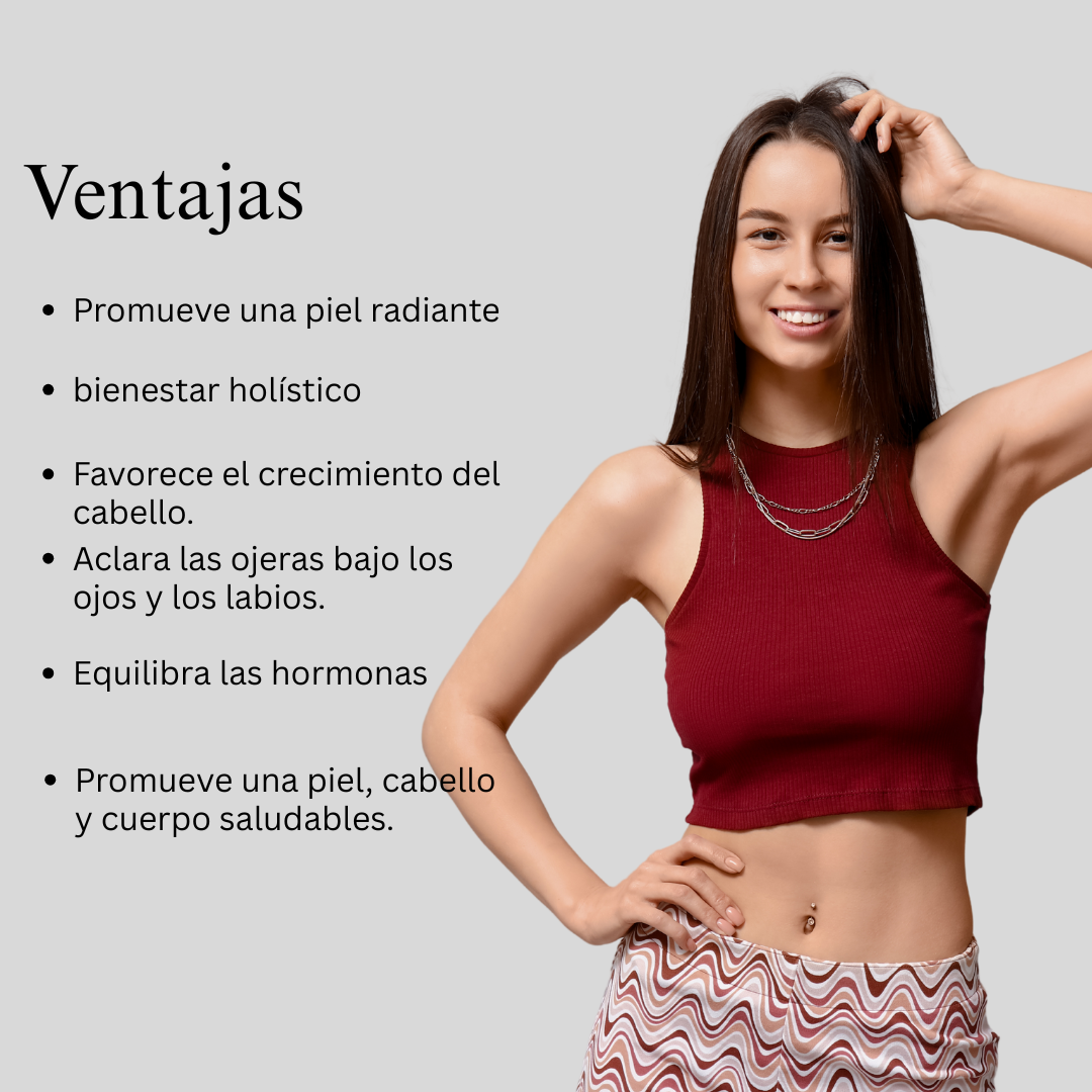 10 hierbas Aceite de ombligo para el equilibrio hormonal, una piel radiante y el equilibrio de la piel flácida, seca y con arrugas