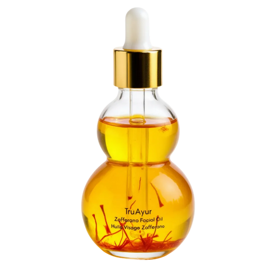 Aceite facial Zafferano con hebras de azafrán puro para una piel radiante, suave y rejuvenecida.