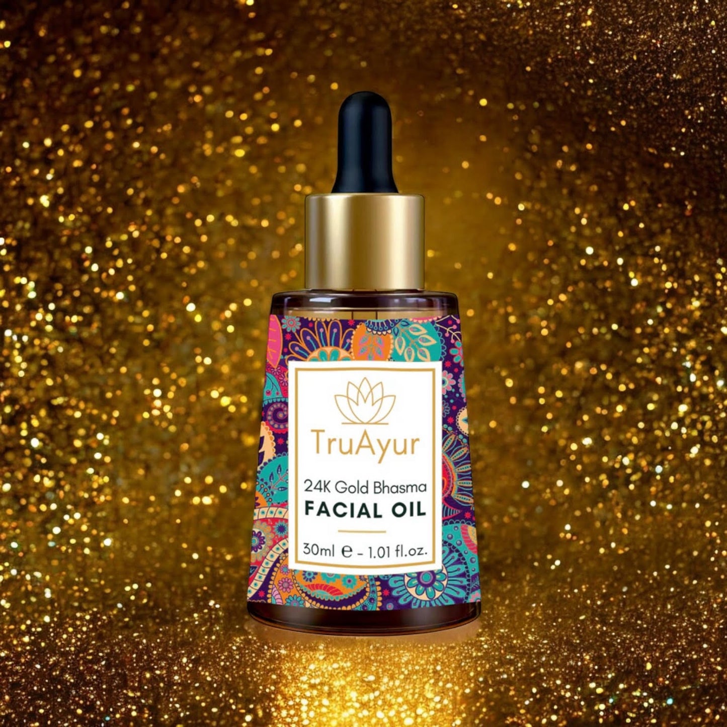 Oro 24K Aceite Facial Ayurvédico Iluminador Anti-Pigmentación