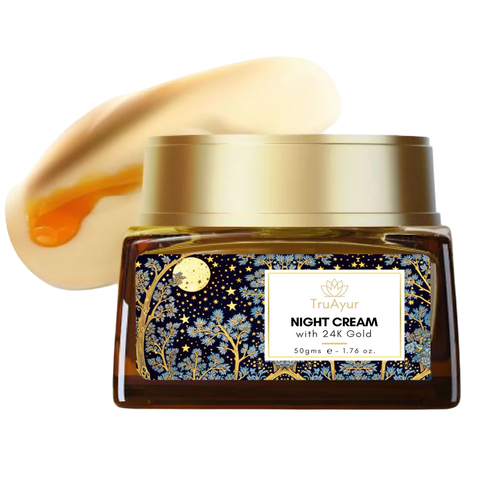 Ritual de noche Saffron Glow (crema de noche de oro de 24 quilates y limpiador facial)
